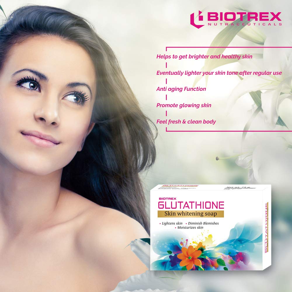 Biotrex Glutathione Skin Whitening Soap, 75gm - Pack of 6