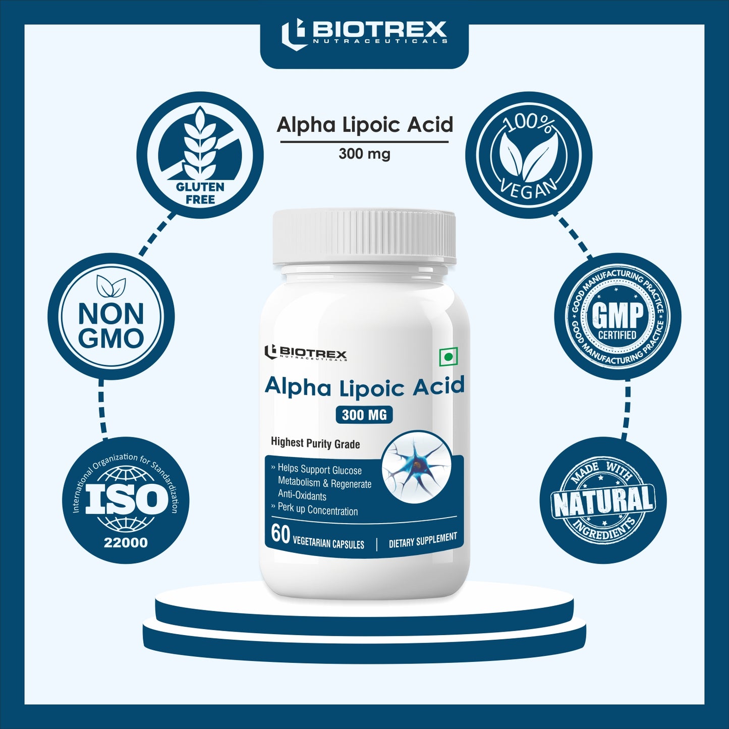 Biotrex Alpha Lipoic Acid 300mg - 60 Capsules