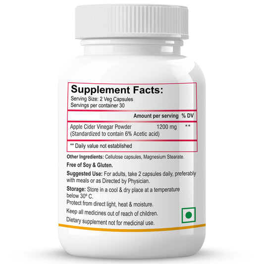 Biotrex Apple Cider Vinegar 1200mg Supplement - 60 Capsules