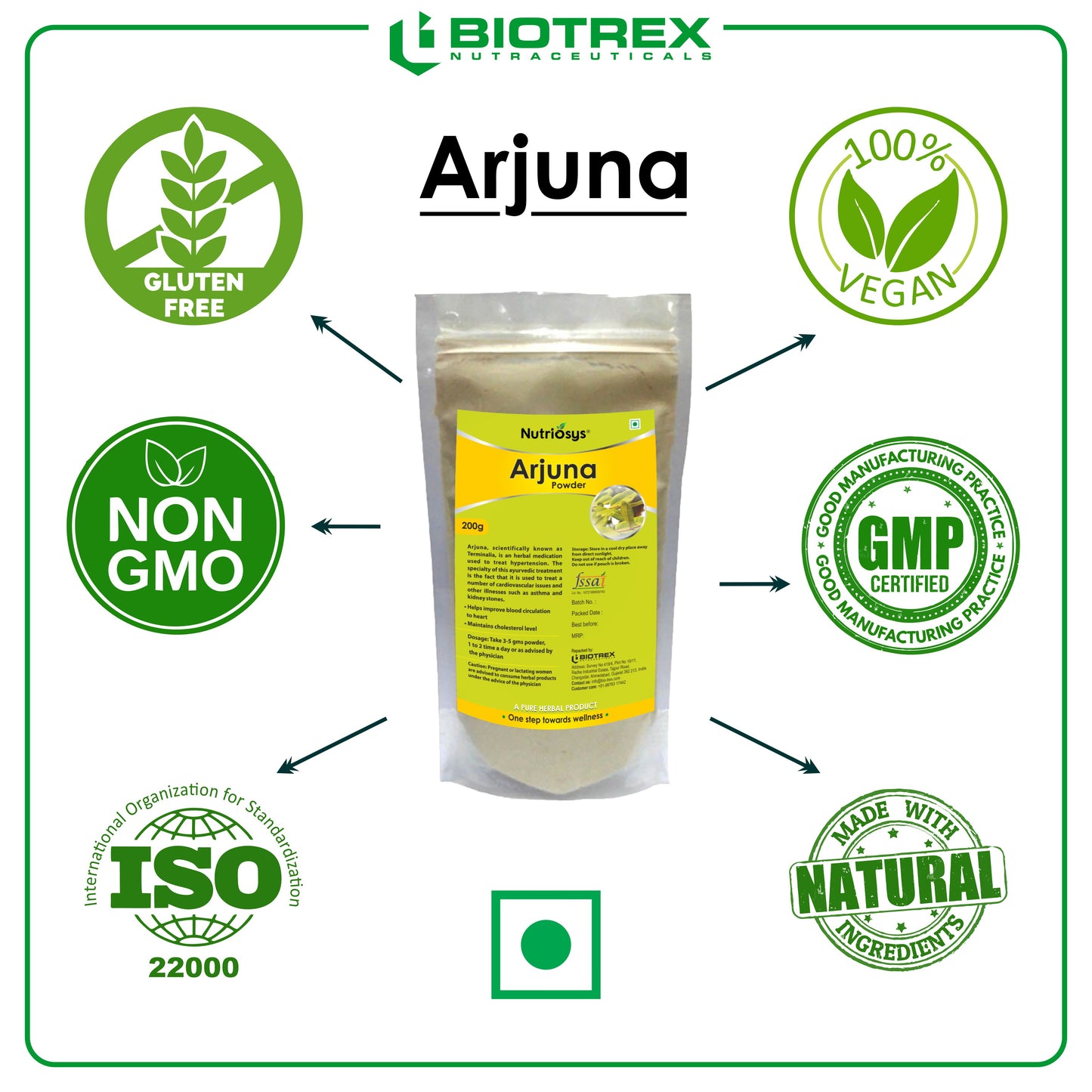 Nutriosys Arjuna Herbal Powder - 200gram