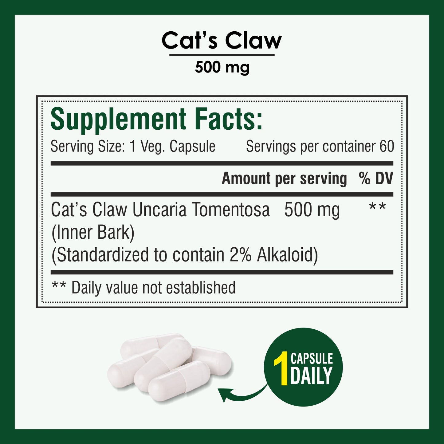 Biotrex Cat's Claw 500 mg - 60 Capsules