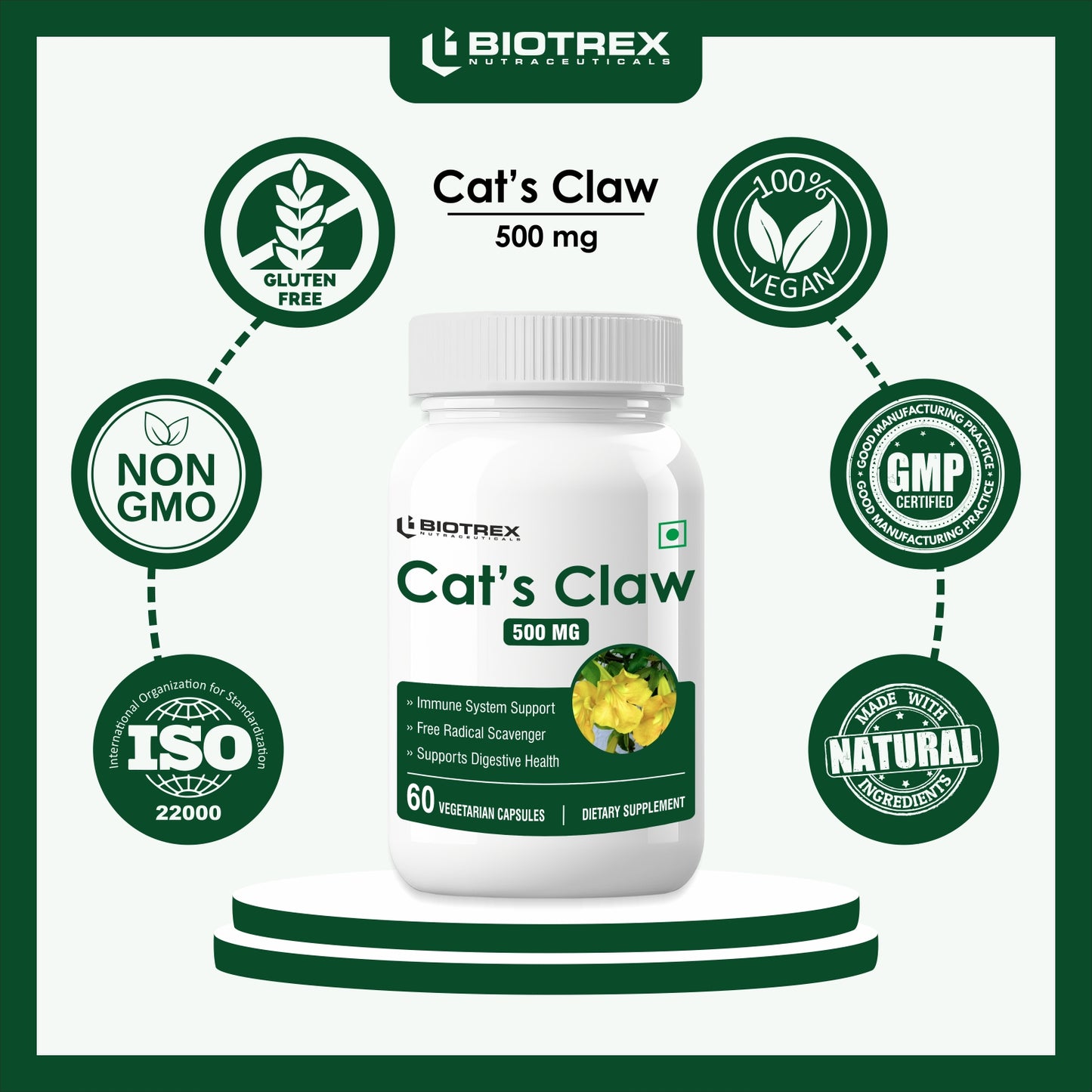 Biotrex Cat's Claw 500 mg - 60 Capsules