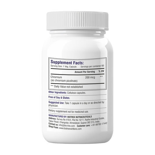 Biotrex Chromium Picolinate 200mcg - 60 Capsules