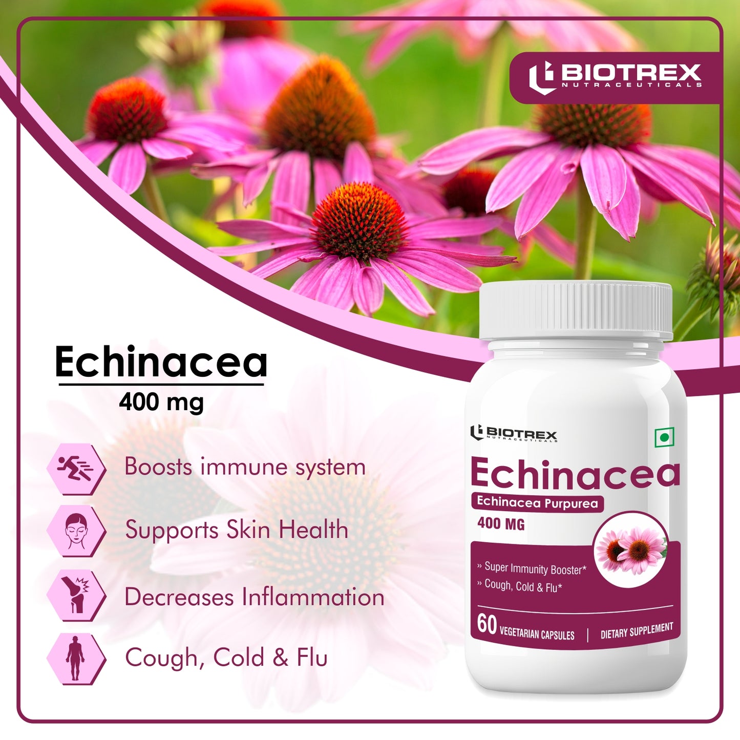 Biotrex Echinacea 400mg - 60 Capsules