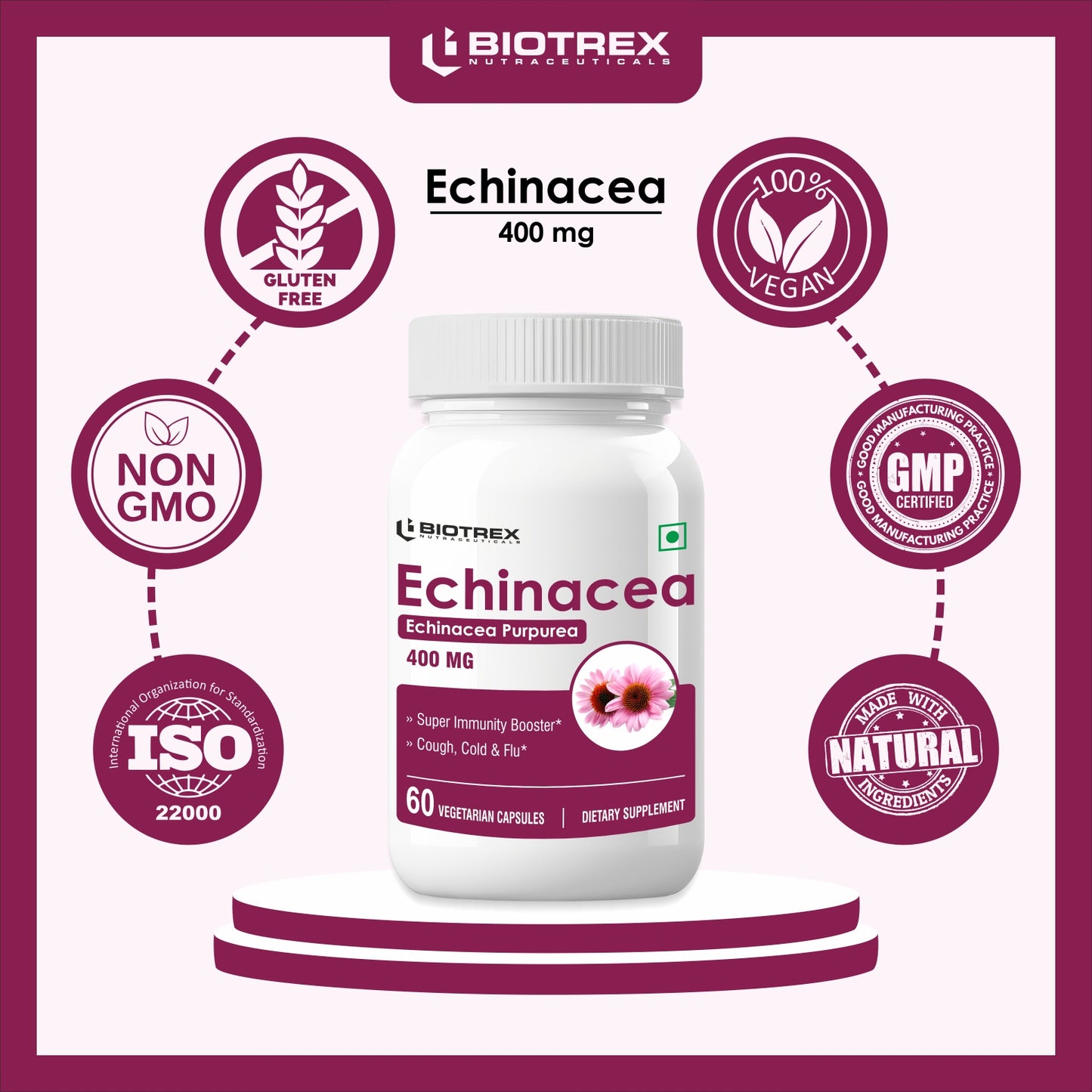Biotrex Echinacea 400mg - 60 Capsules