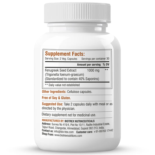 Biotrex Fenugreek 1000mg - 60 Capsules