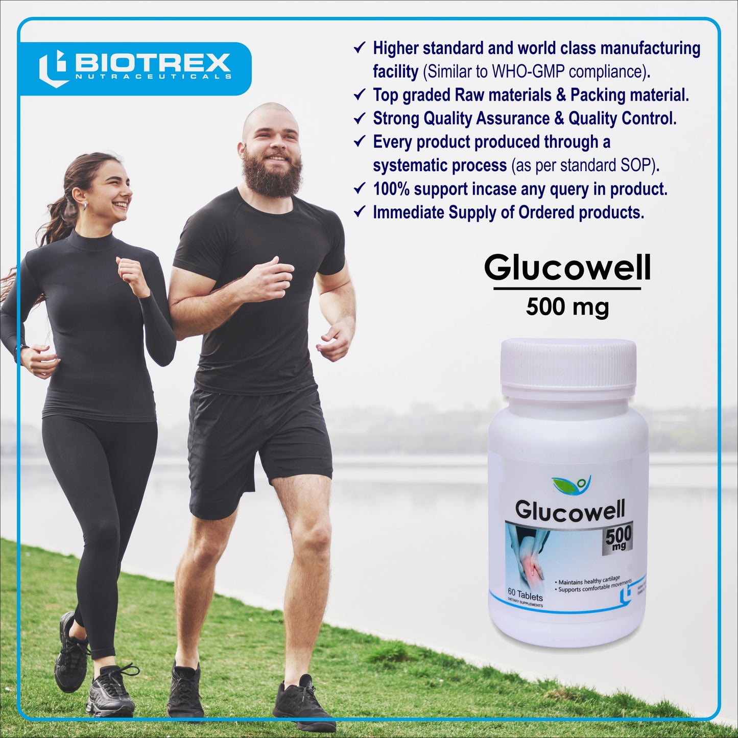 Biotrex Glucowell 500mg - 60 Tablets