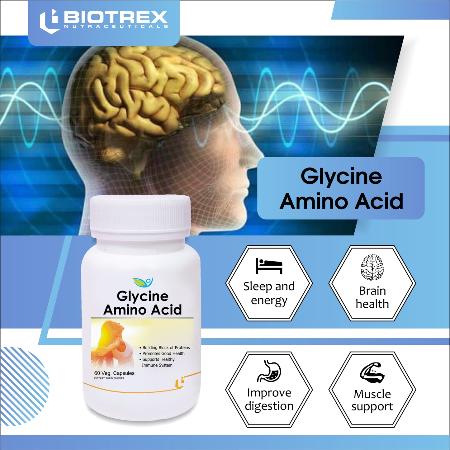 Biotrex Glycine Amino Acid - 60 Capsules