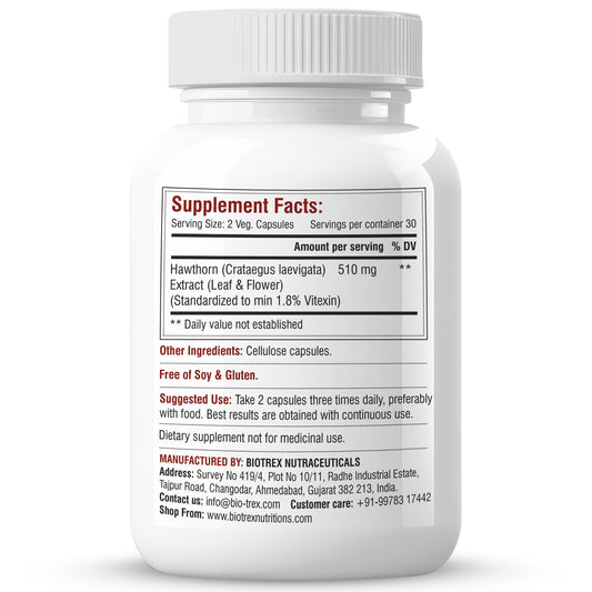 Biotrex Hawthorn Berry 510mg - 60 Capsules