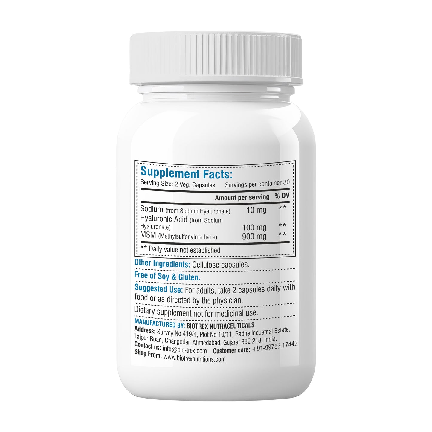 Biotrex Hyaluronic Acid 100mg - 60 Capsules