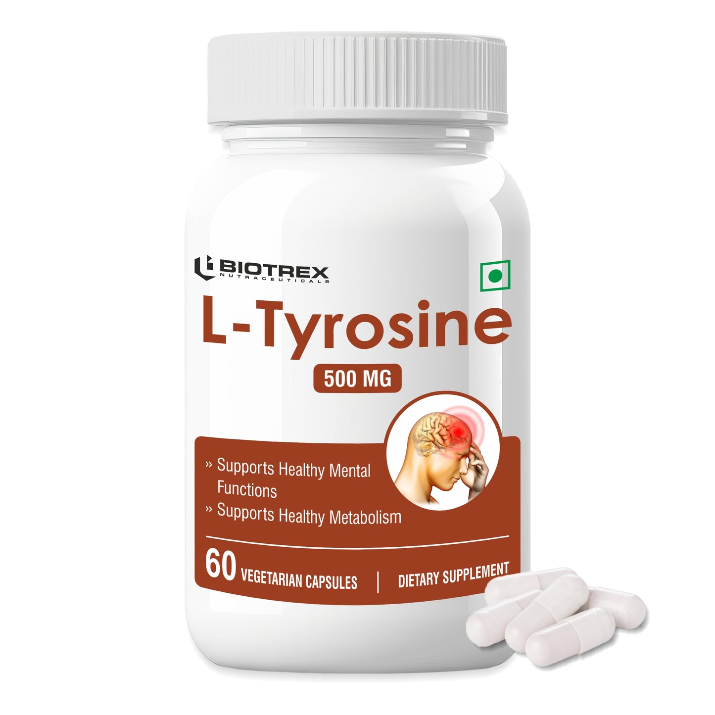 Biotrex L-Tyrosine 500mg - 60 Capsules
