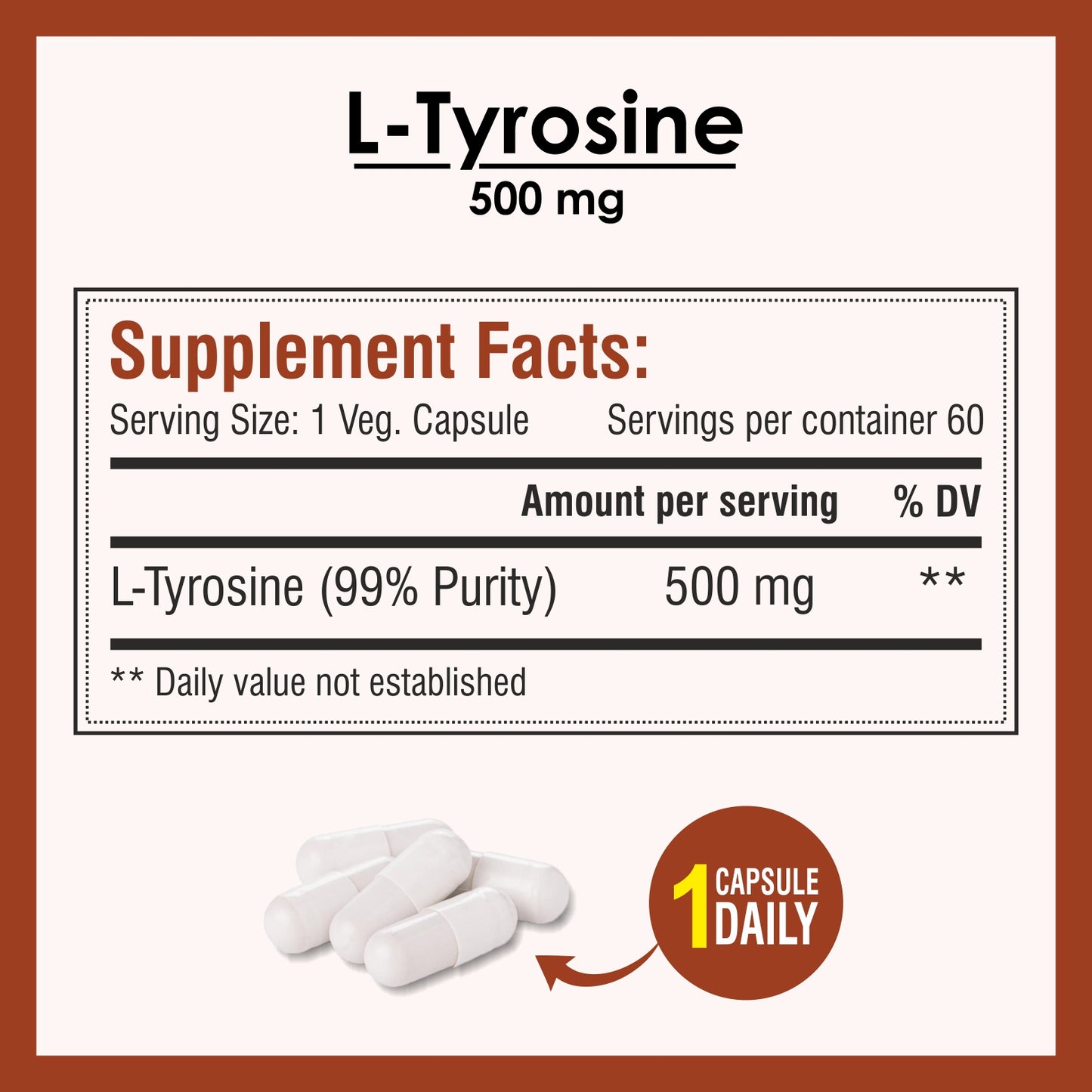 Biotrex L-Tyrosine 500mg - 60 Capsules