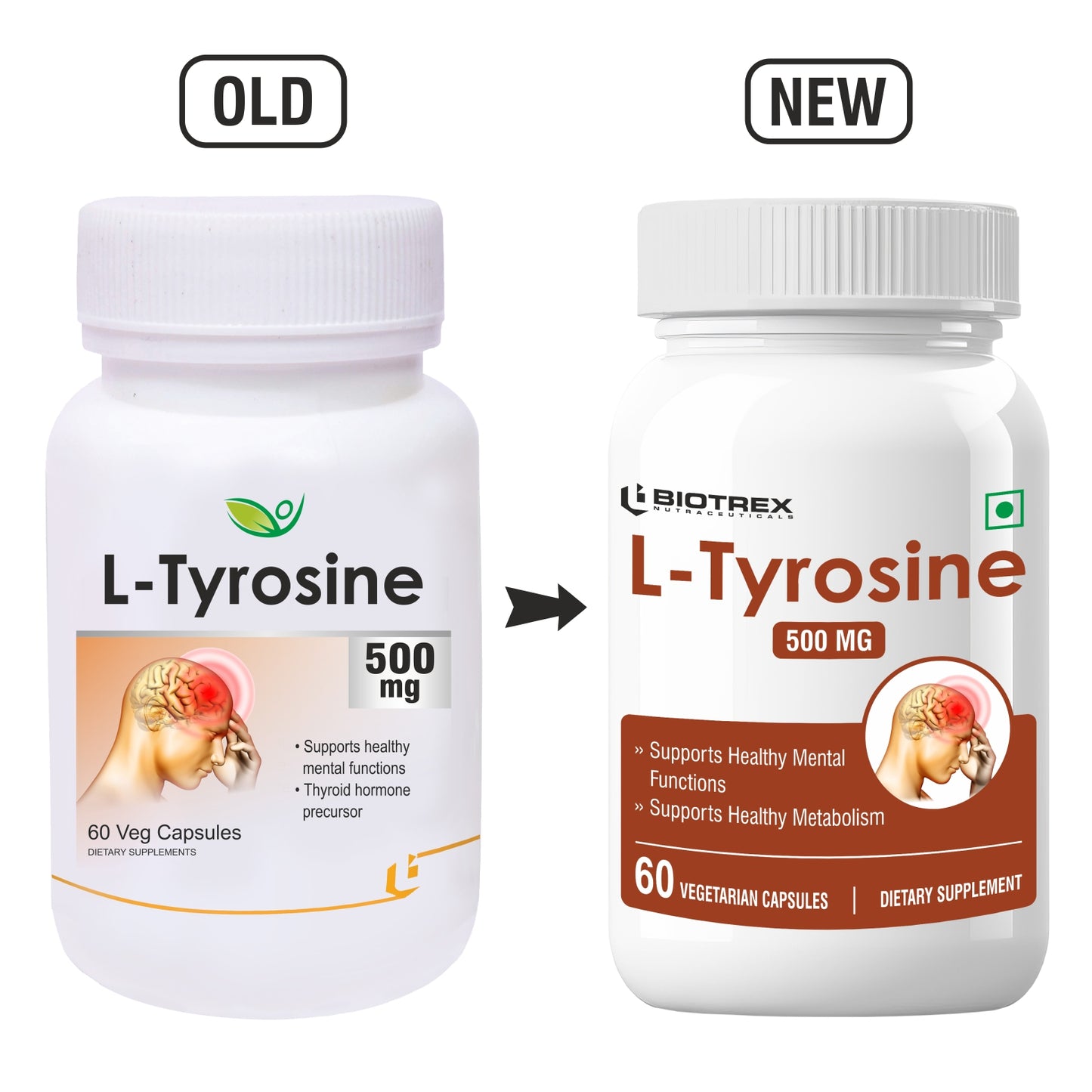 Biotrex L-Tyrosine 500mg - 60 Capsules