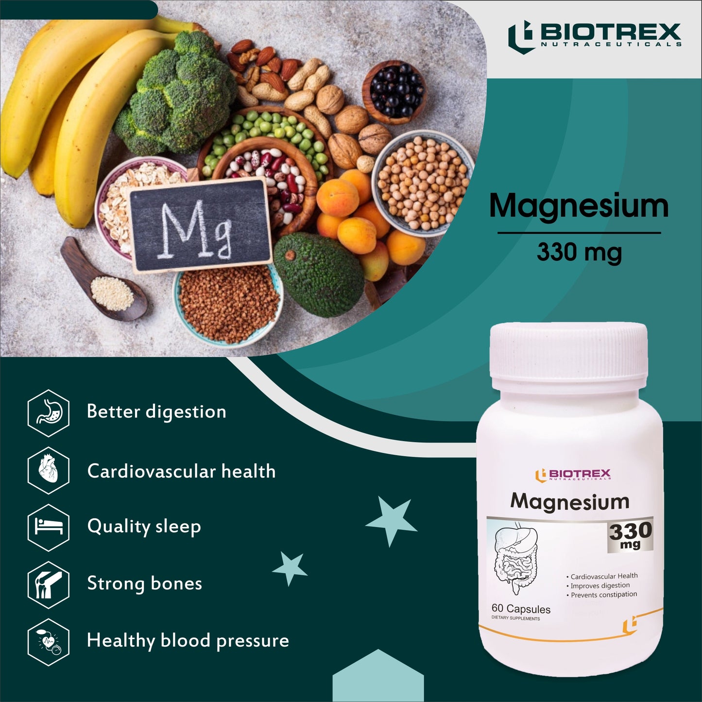 Biotrex Magnesium 330mg - 60 Capsules