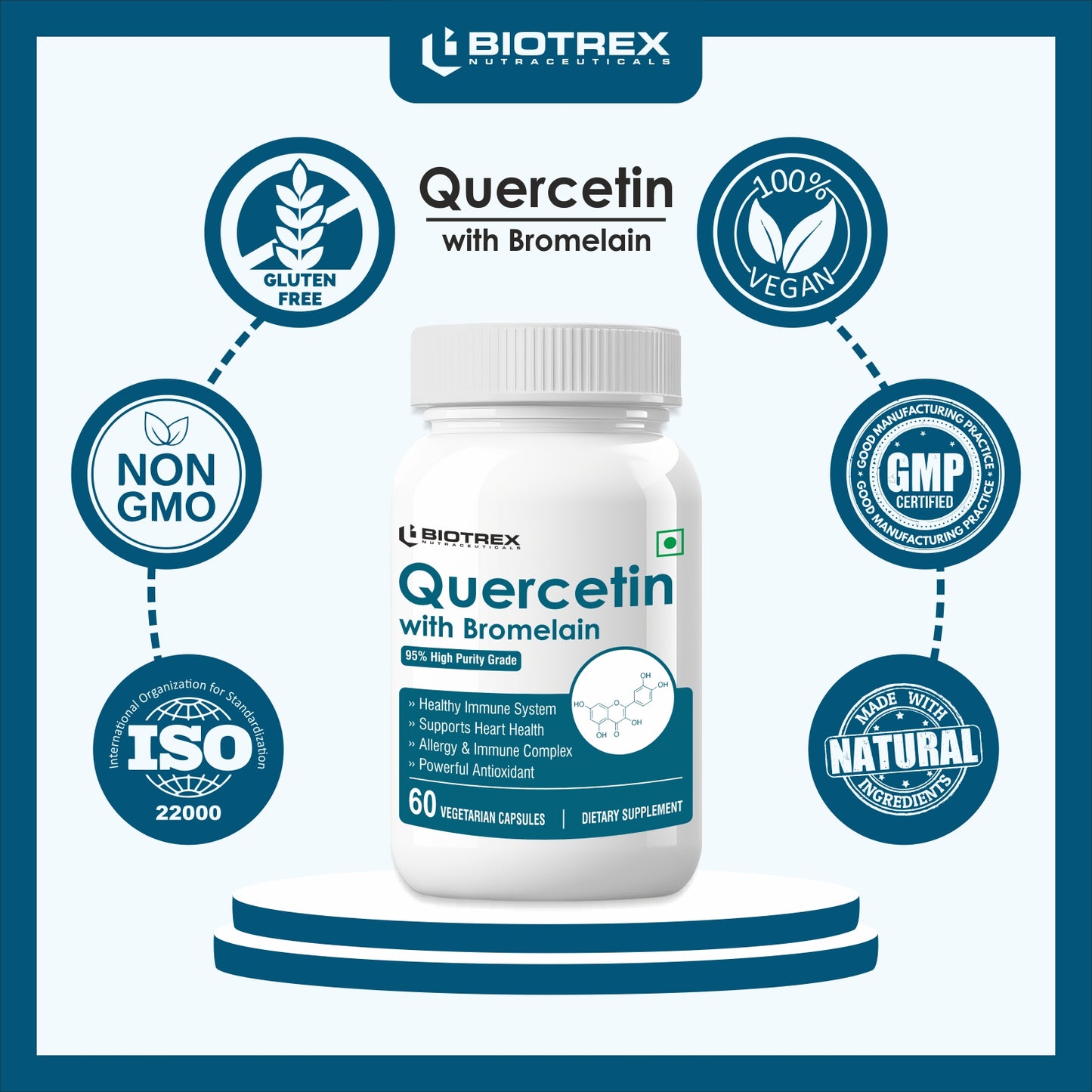 Biotrex Quercetin with Bromelain 400mg - 60 Capsules
