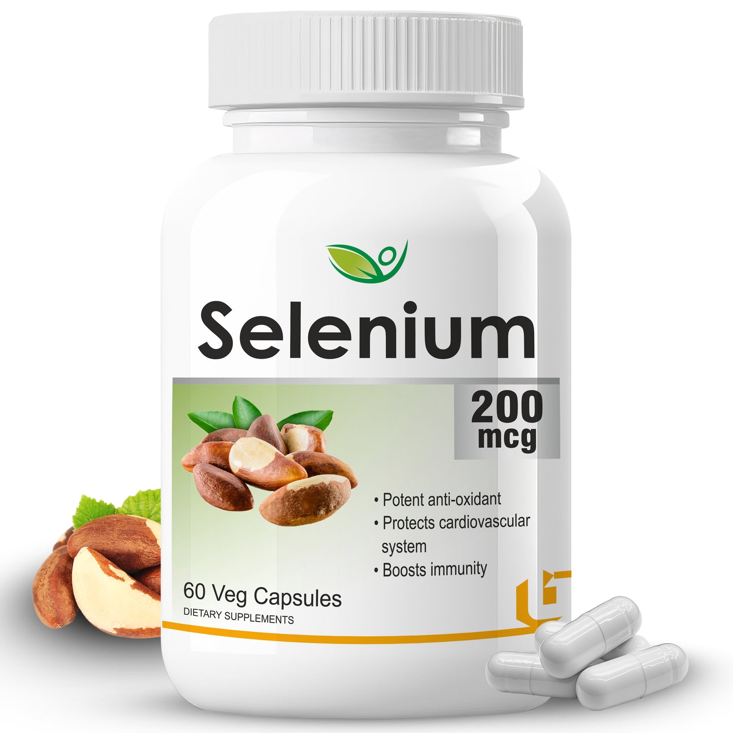 Biotrex Selenium 200mcg - 60 Capsules Immune System Support, Thyroid Function, Cancer Prevention & Cardiovascular Health