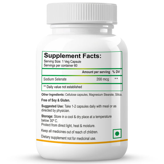 Biotrex Selenium 200mcg - 60 Capsules Immune System Support, Thyroid Function, Cancer Prevention & Cardiovascular Health