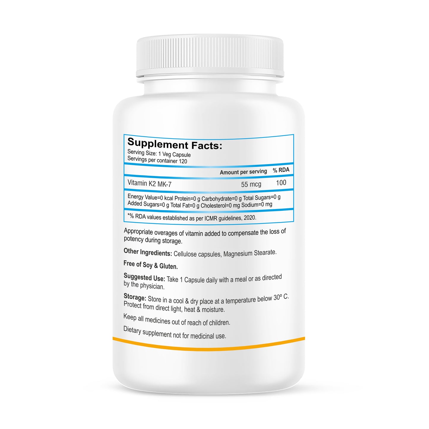 Biotrex Vitamin K2 as Mk-7 55mcg | Supports Bone Health | Promotes Heart Health | 120 Veg Capsules