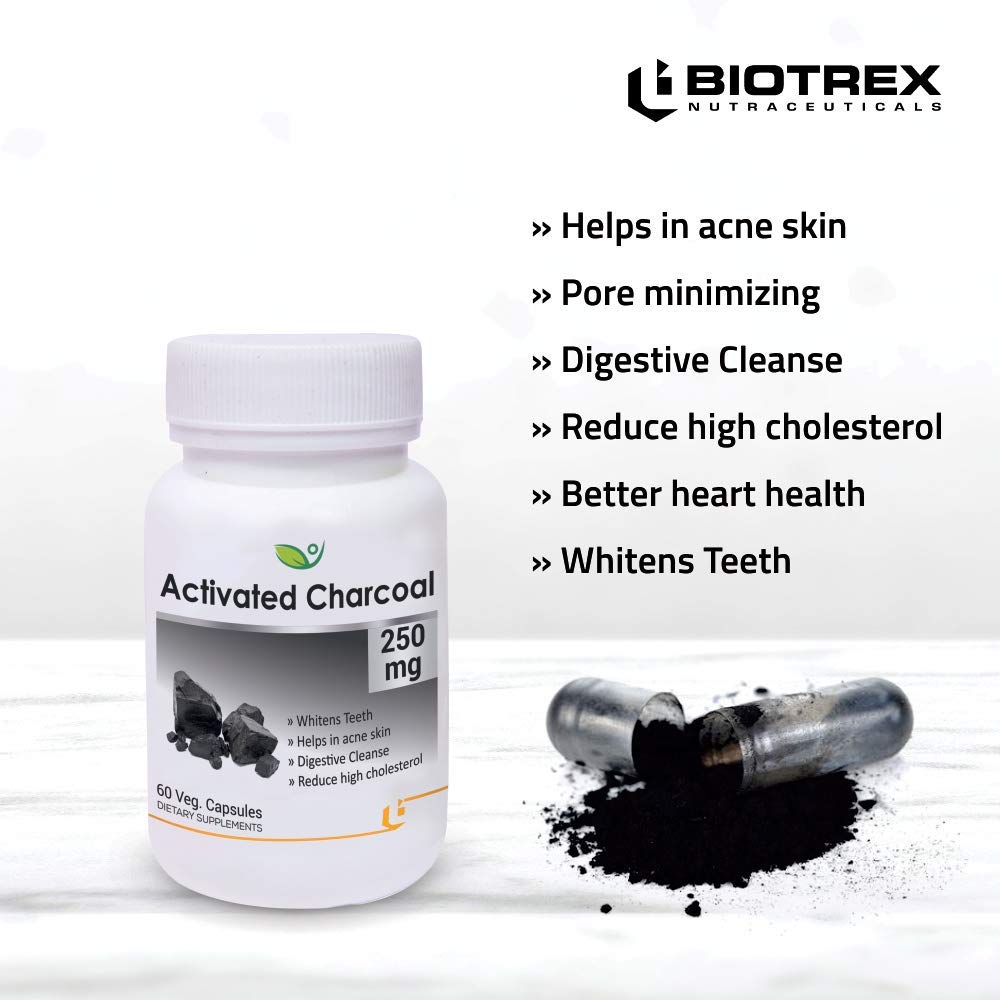 Biotrex Activated Charcoal 250mg - 60 Capsules