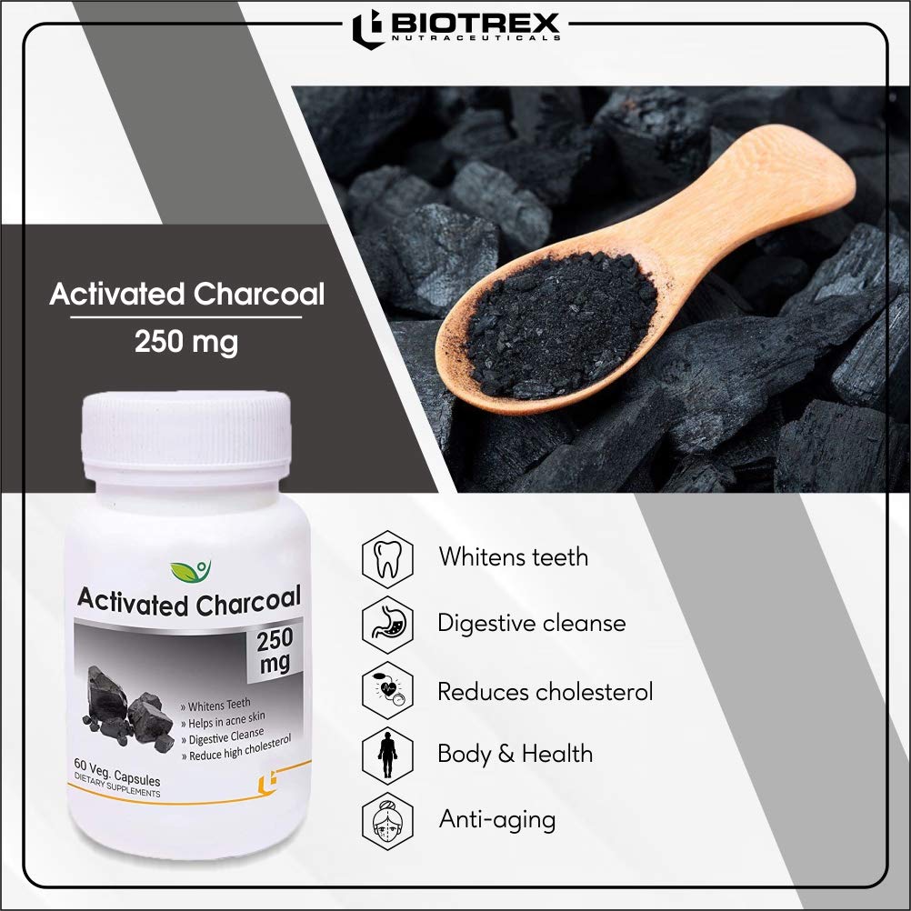 Biotrex Activated Charcoal 250mg - 60 Capsules