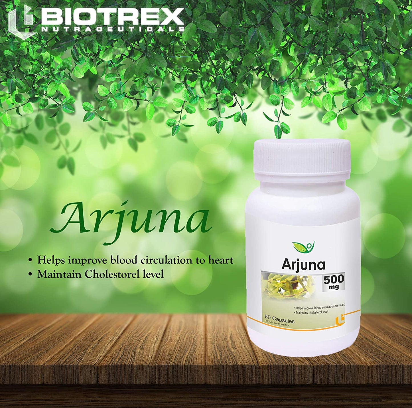 Biotrex Arjuna 500mg - 60 Capsules
