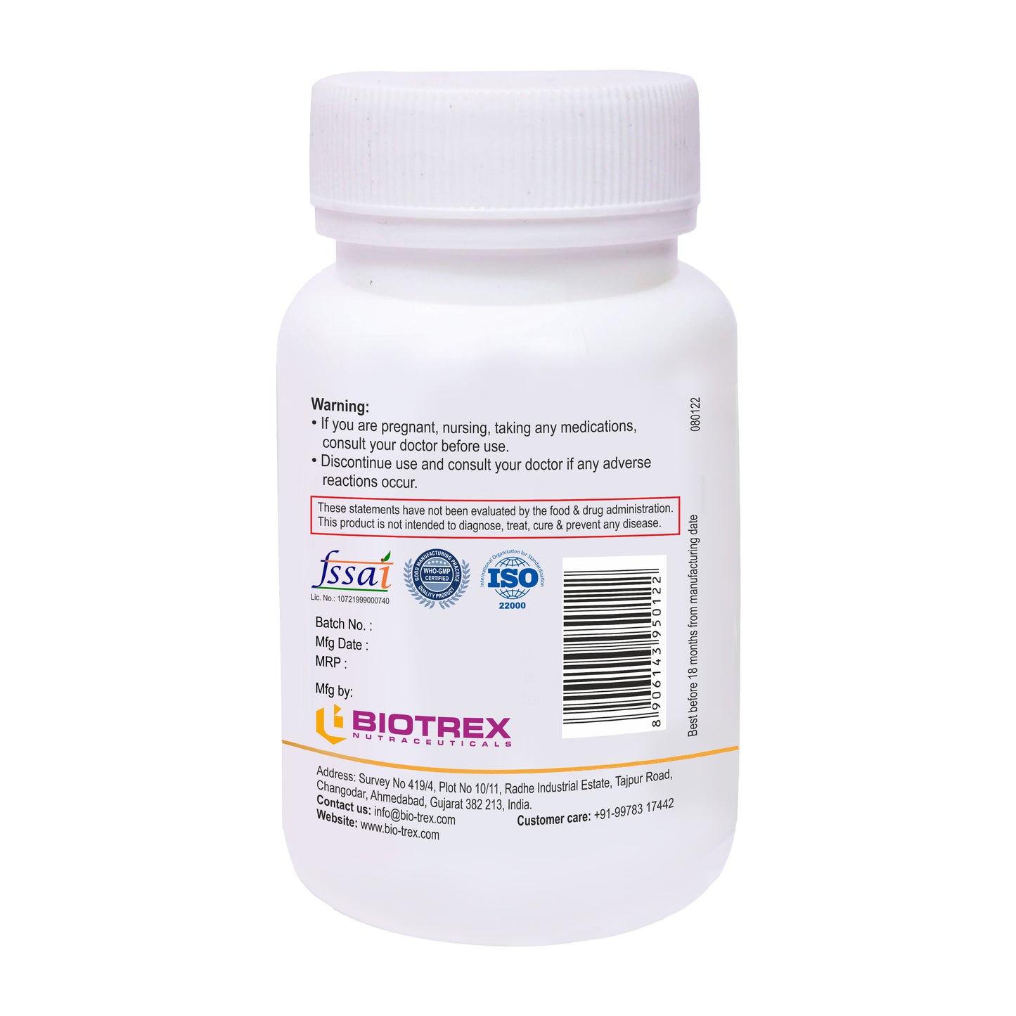 Biotrex Ashwagandha 250mg - 60 Capsules