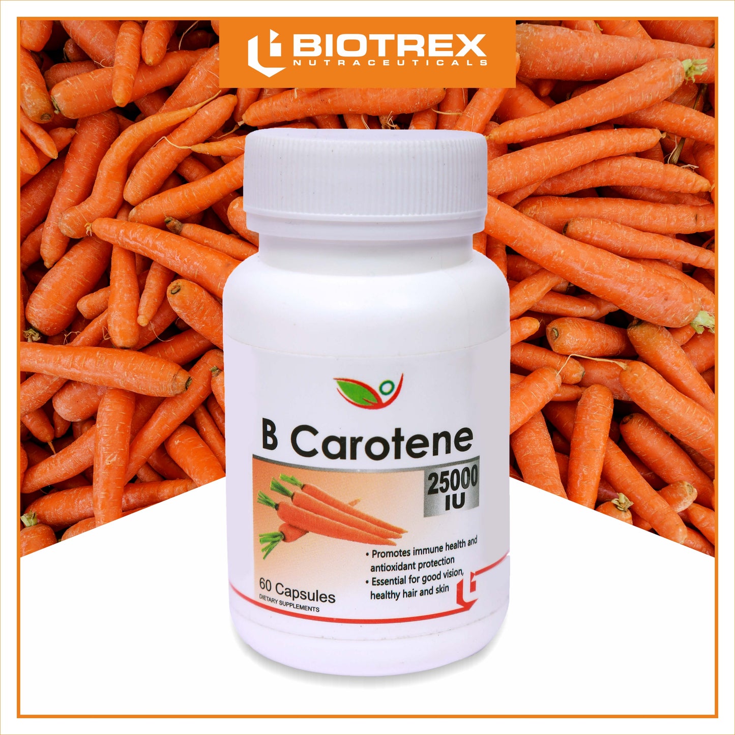 Biotrex Beta Carotene 25000IU - 60 Capsules