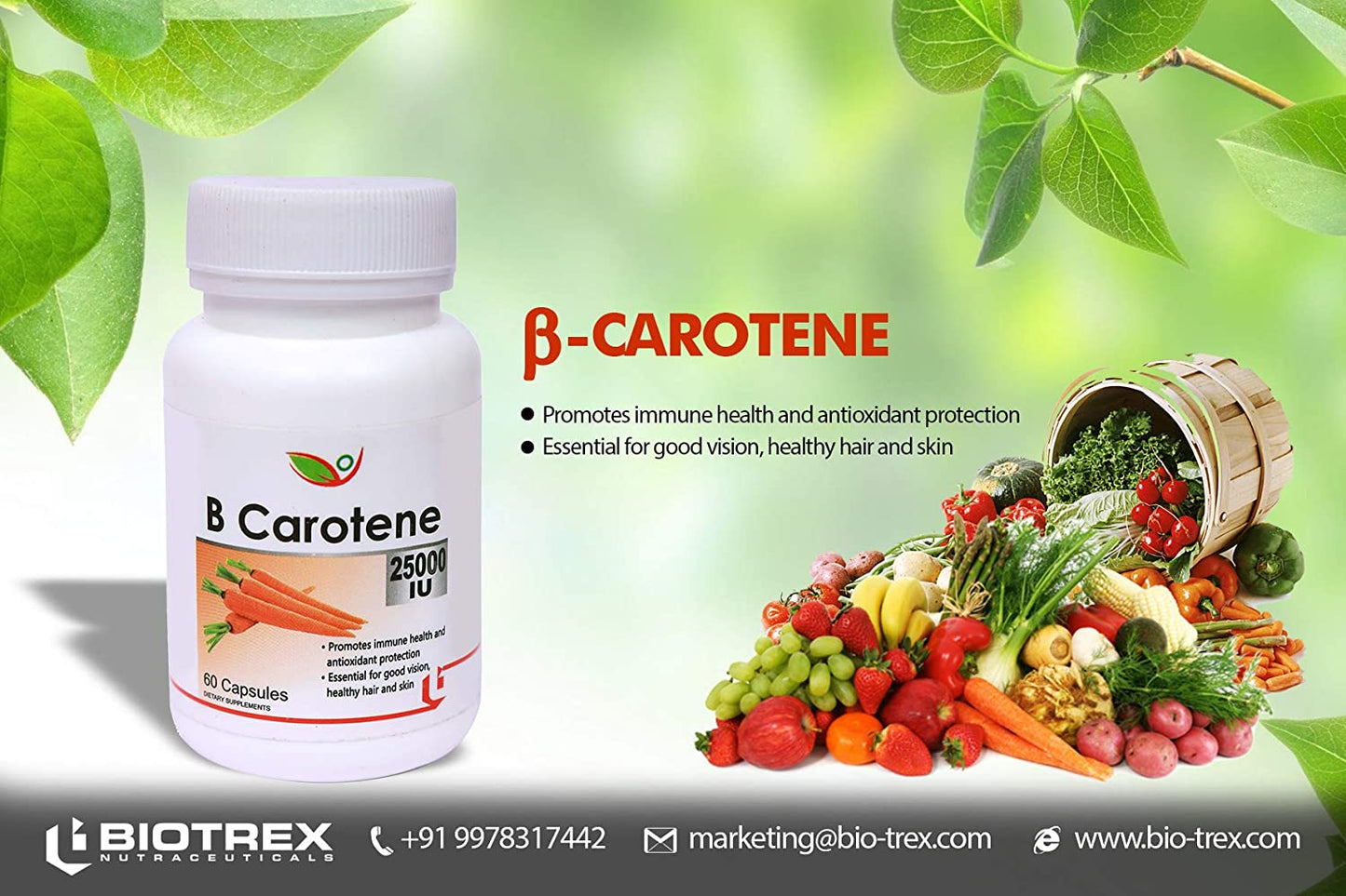 Biotrex Beta Carotene 25000IU - 60 Capsules