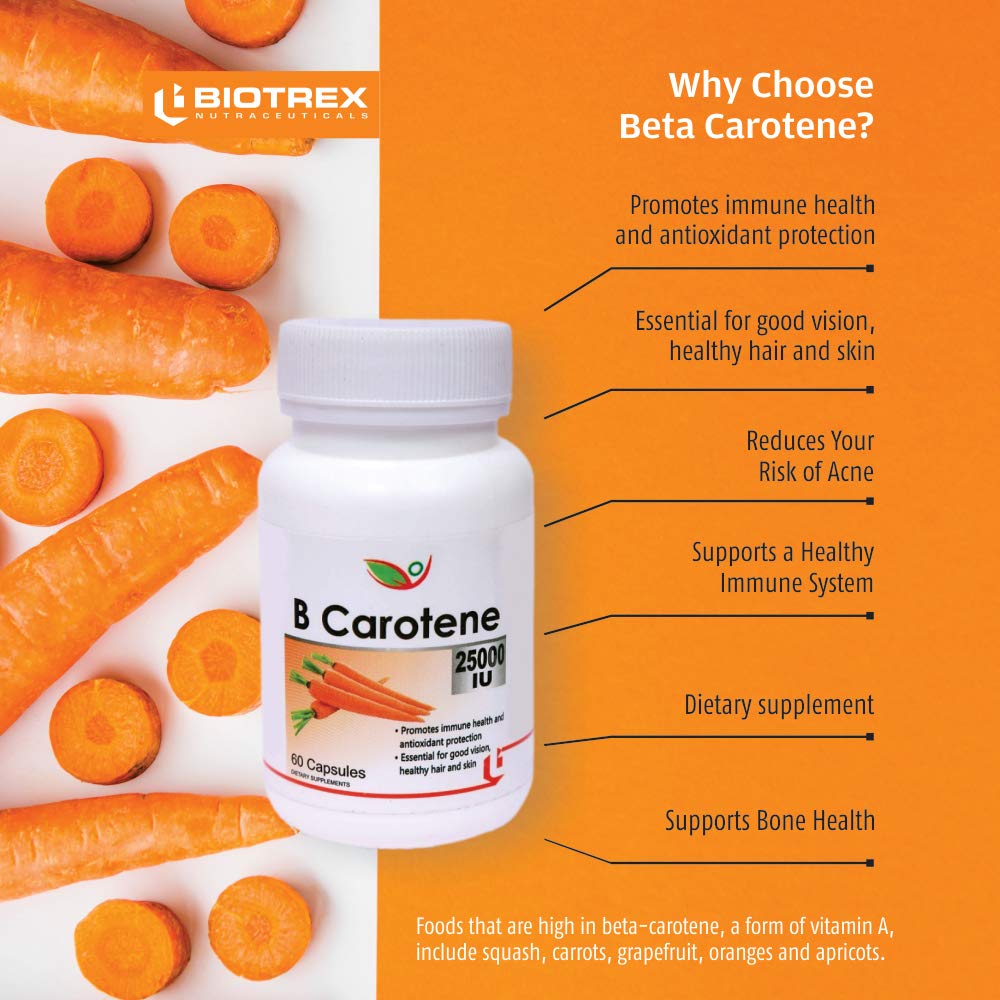 Biotrex Beta Carotene 25000IU - 60 Capsules