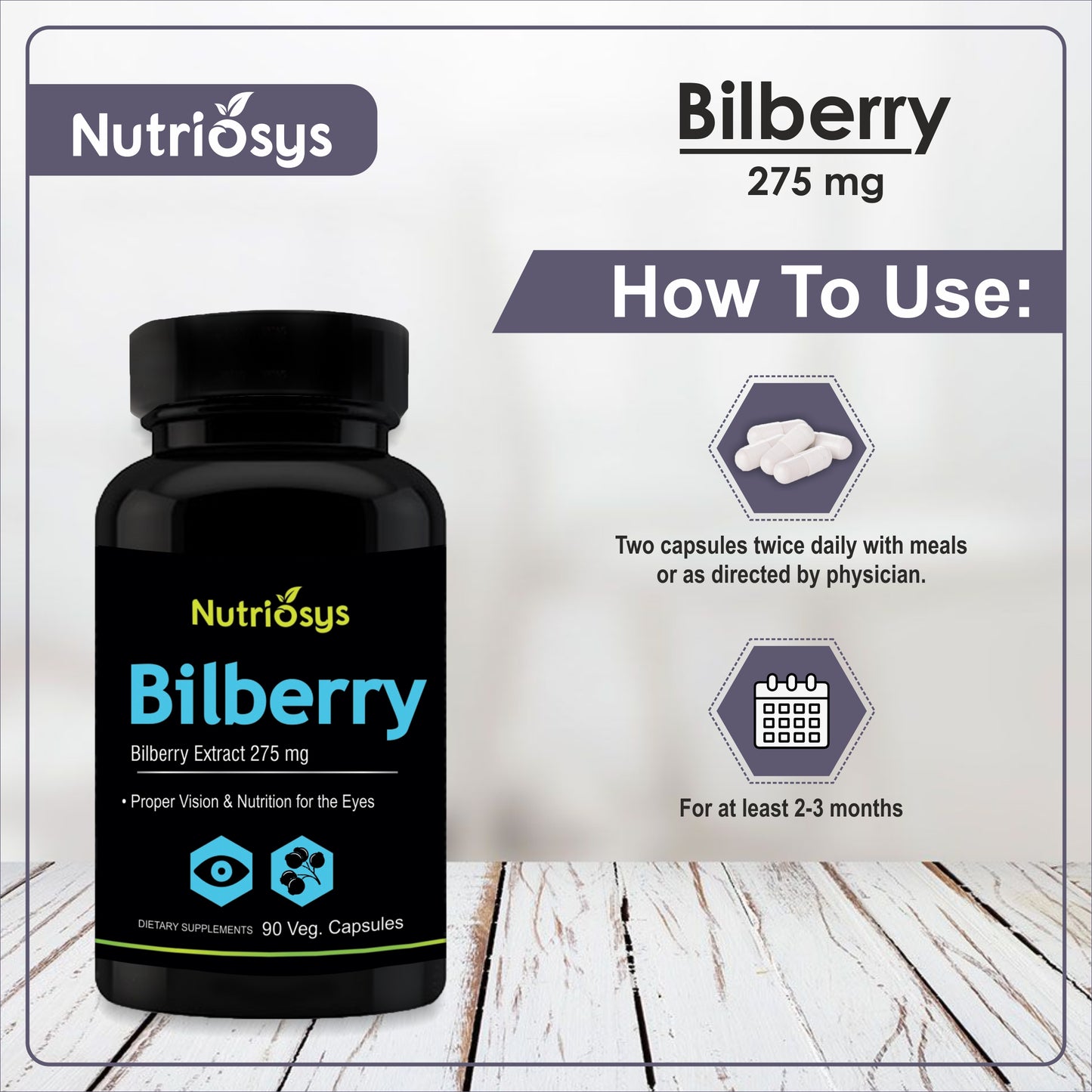 Nutriosys Bilberry 275mg - 90 Capsules