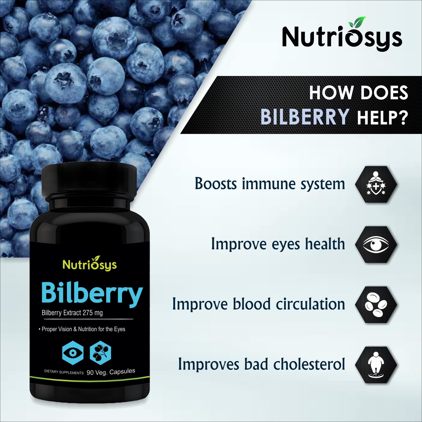 Nutriosys Bilberry 275mg - 90 Capsules