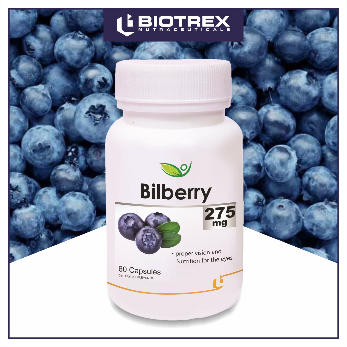 Biotrex Bilberry 275mg - 60 Capsules