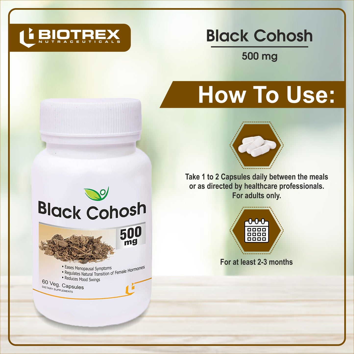 Biotrex Black Cohosh 500mg - 60 Capsules