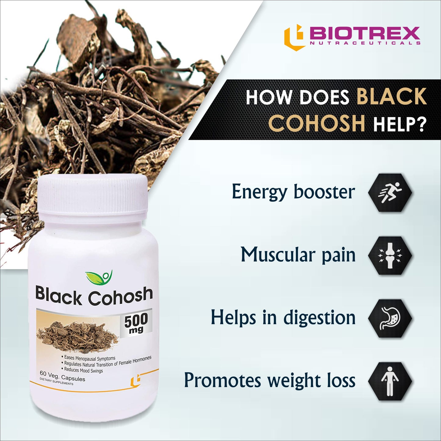 Biotrex Black Cohosh 500mg - 60 Capsules