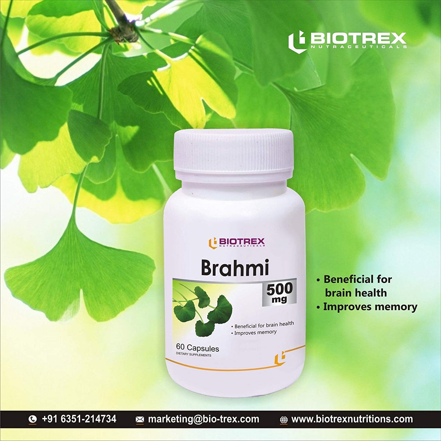 Biotrex Brahmi 500mg - 60 Capsules