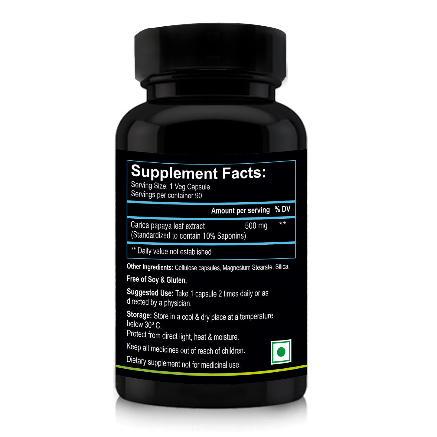 Nutriosys Carica Papaya Leaf Extract 500mg - 90 Capsules