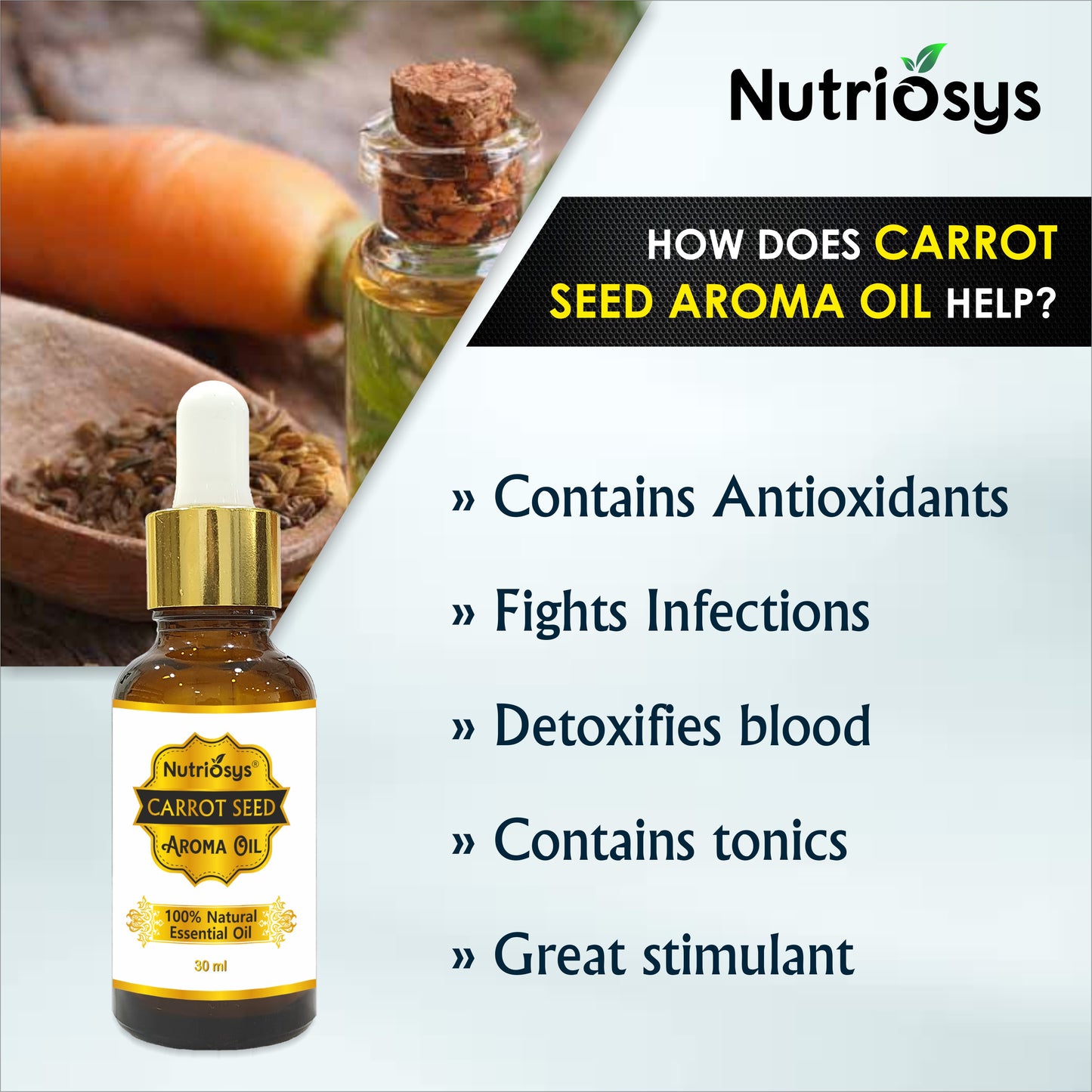 Nutriosys Carrot Seed Essential Oil - 30ml