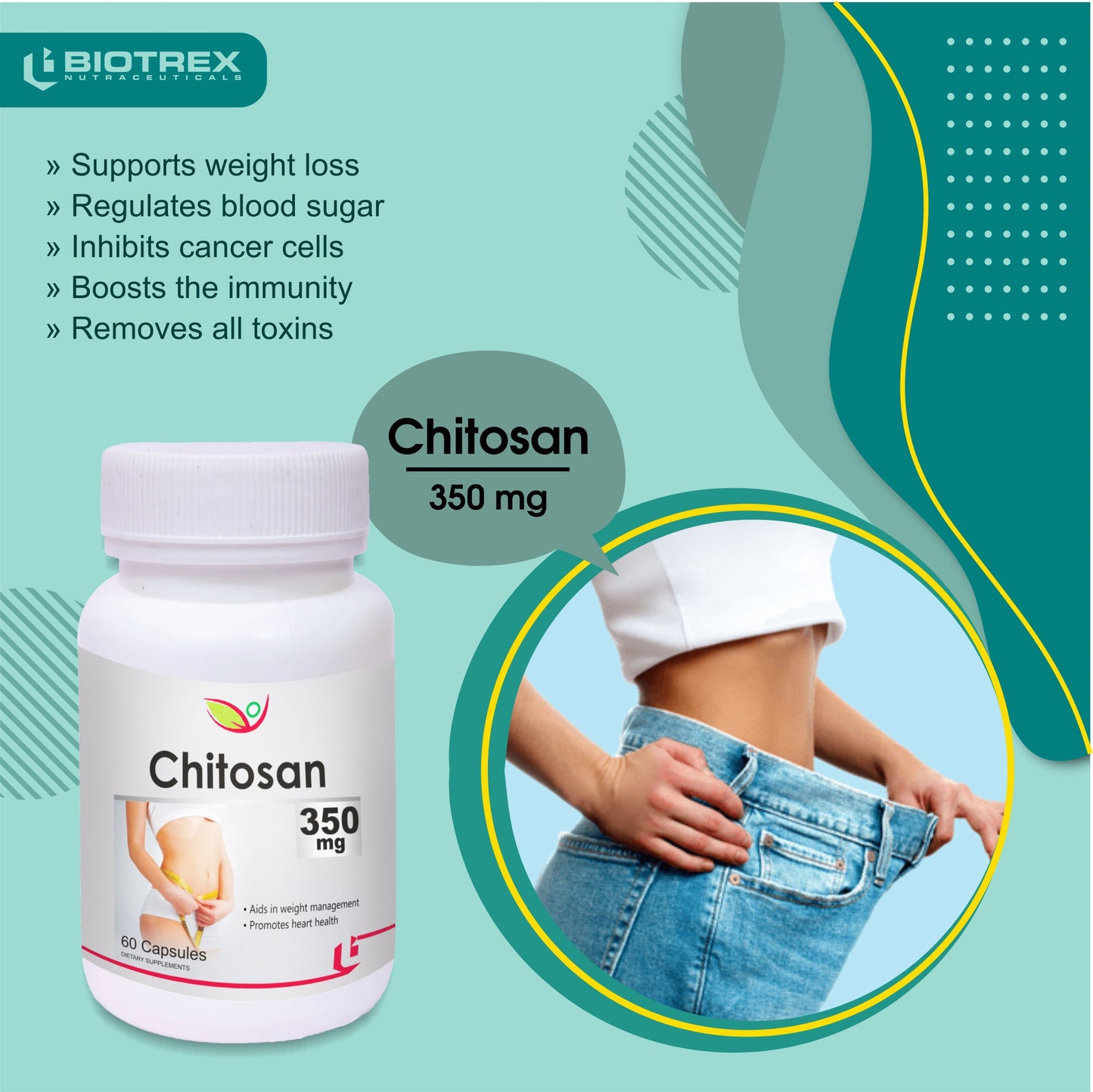 Biotrex Chitosan 350mg - 60 Capsules