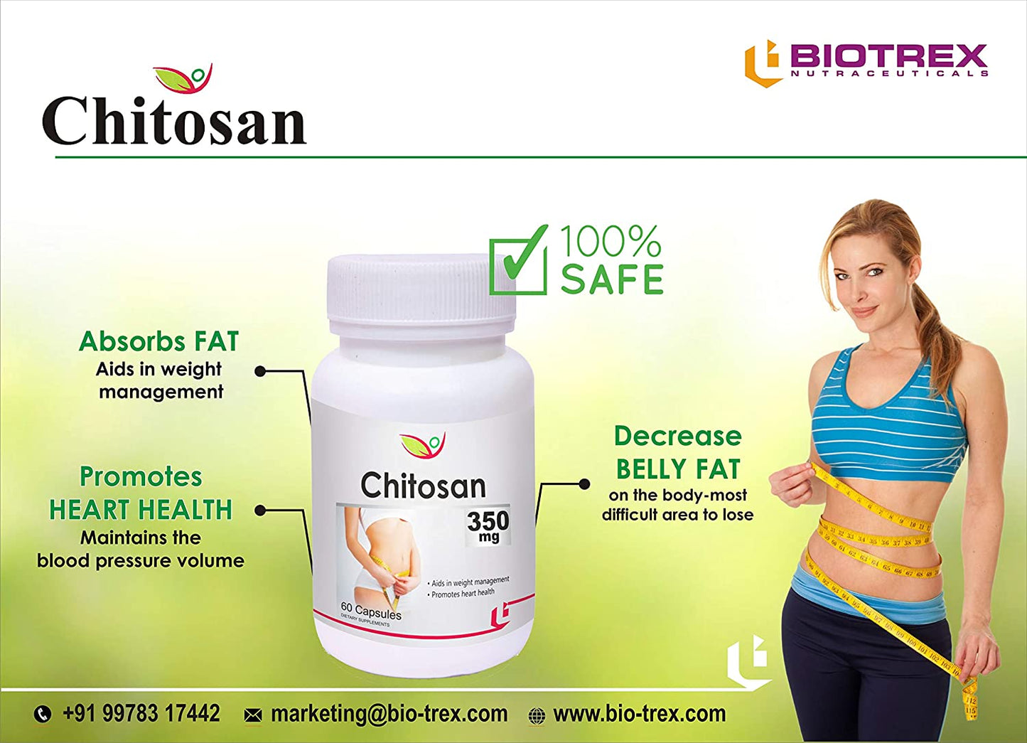 Biotrex Chitosan 350mg - 60 Capsules