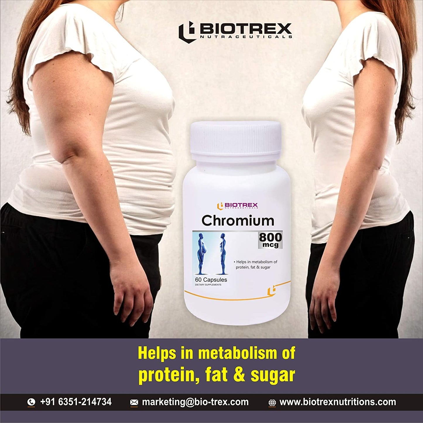 Biotrex Chromium 800 mcg - 60 Capsules