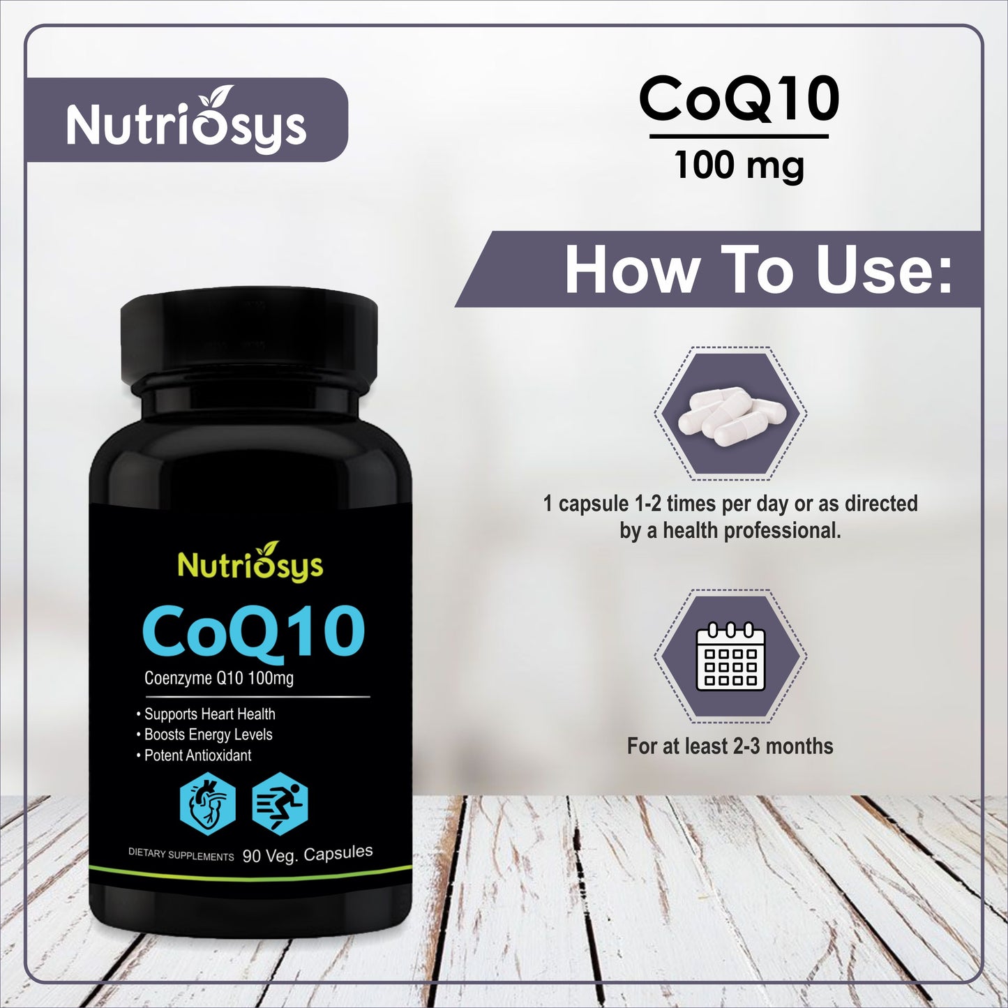 Nutriosys CoQ10 100mg - 90 Capsules