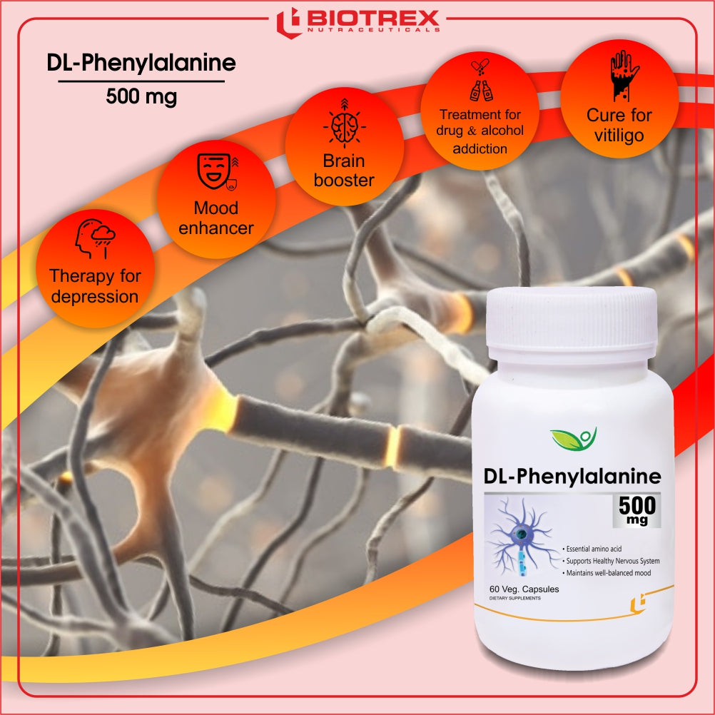 Biotrex DL-Phenylalanine 500mg - 60 Capsules