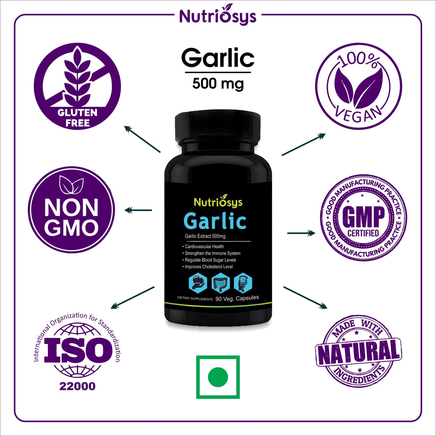 Nutriosys Garlic 500mg - 90 Capsules