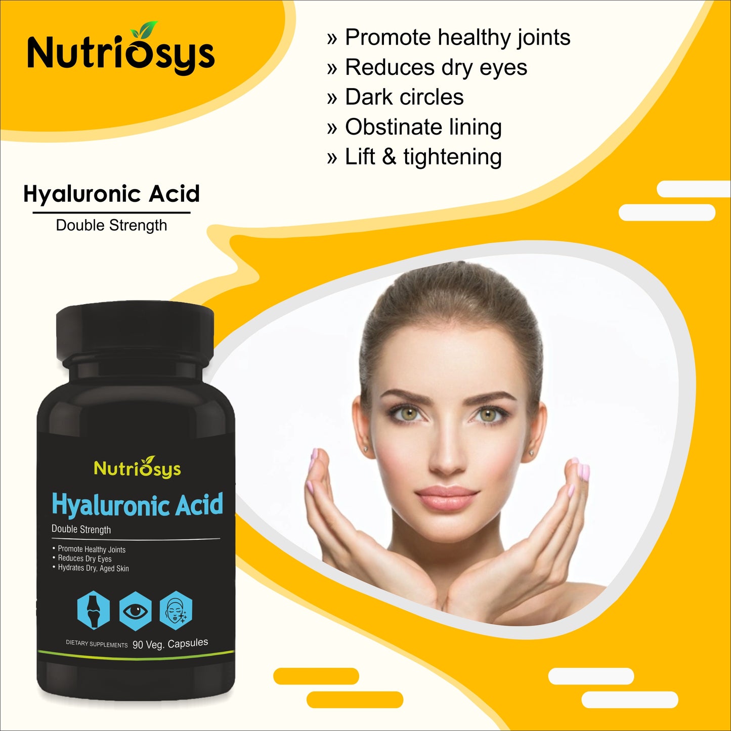 Nutriosys Hyaluronic Acid Double Strength - 90 Capsules