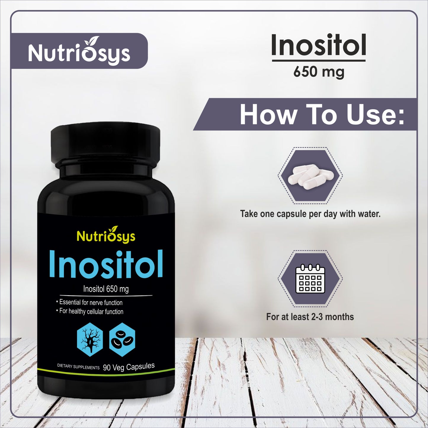 Nutriosys Inositol 650mg - 90 Capsules