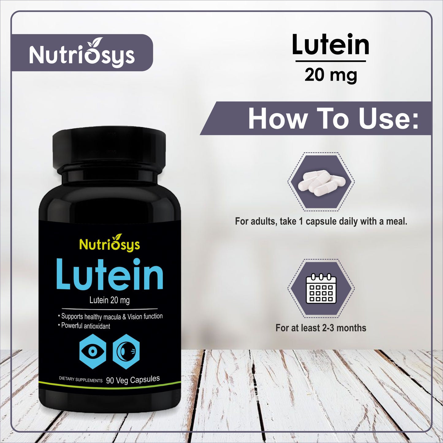 Nutriosys Lutein 20mg - 90 Capsules