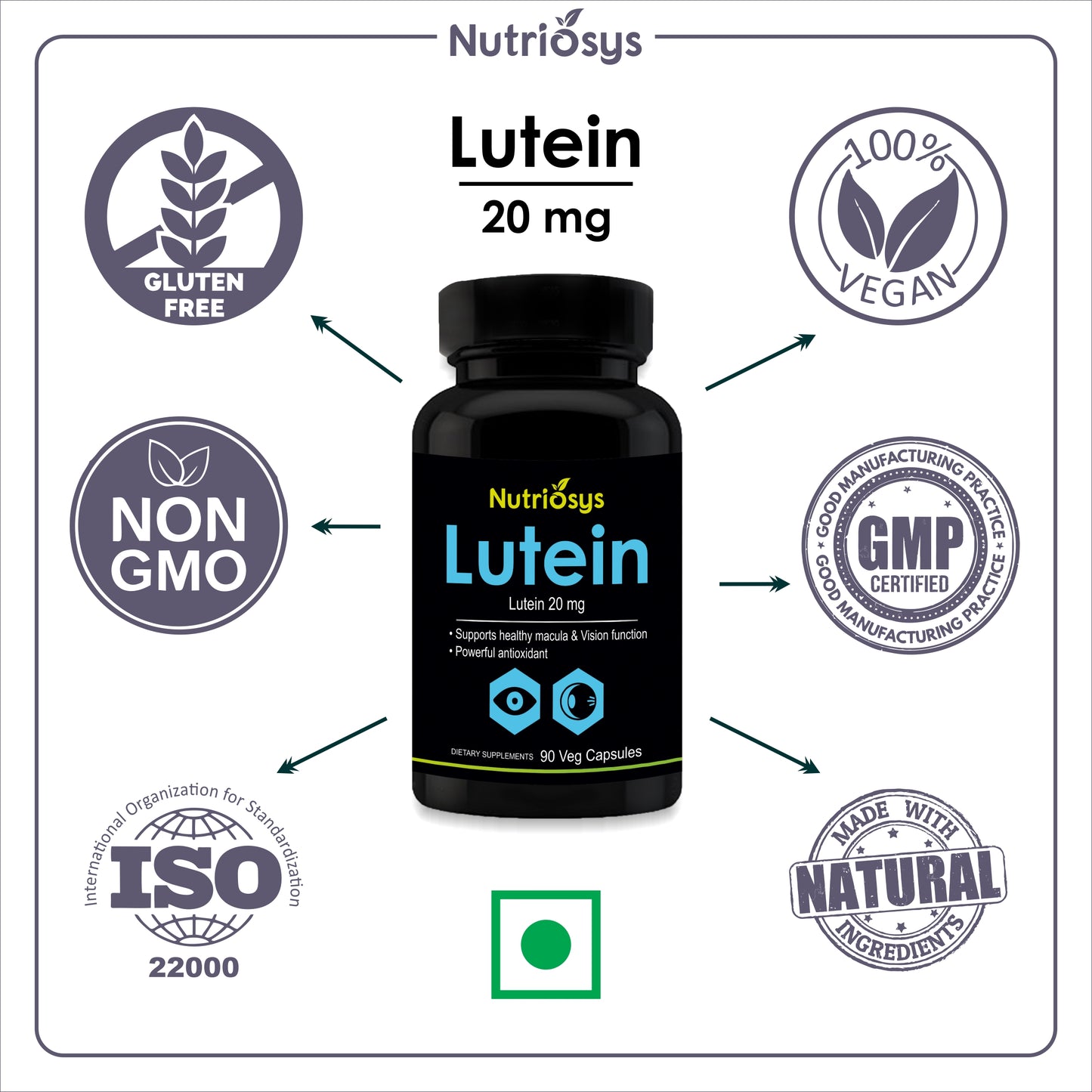 Nutriosys Lutein 20mg - 90 Capsules