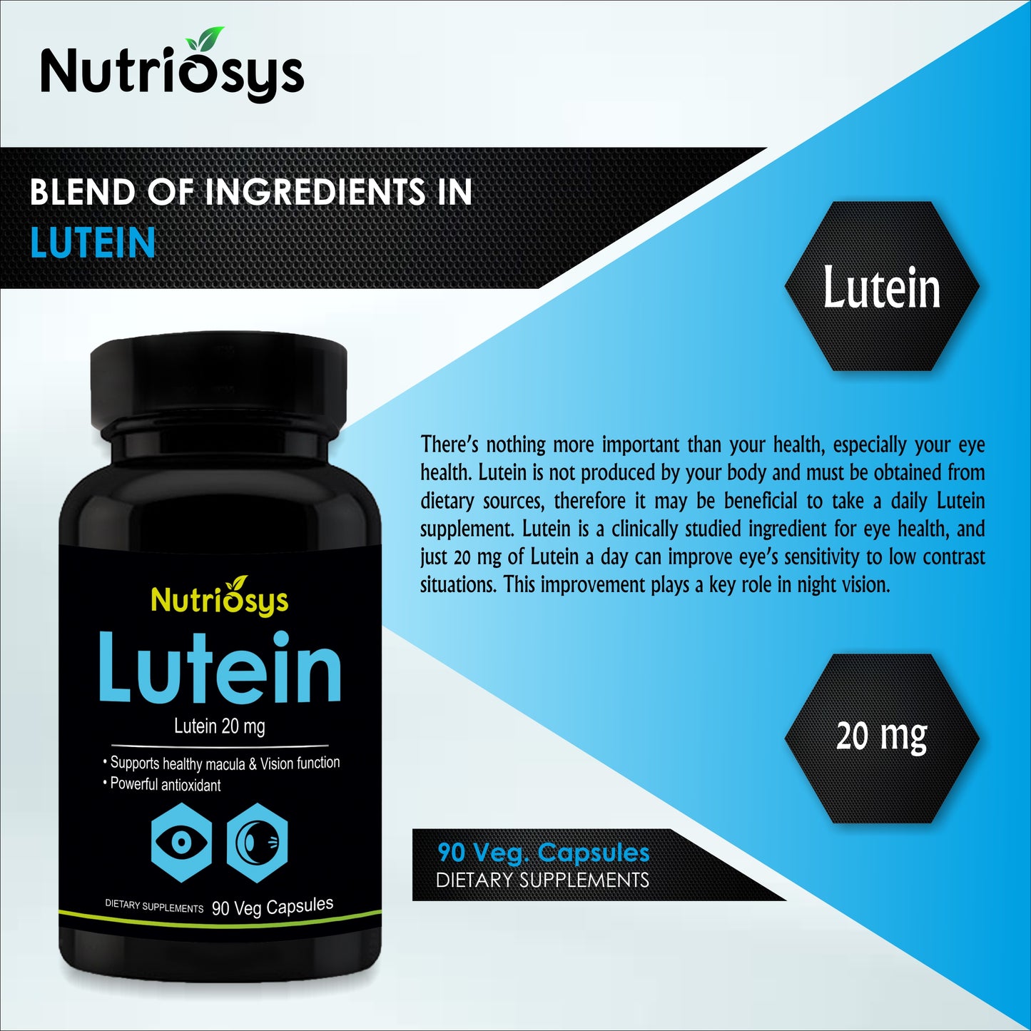 Nutriosys Lutein 20mg - 90 Capsules