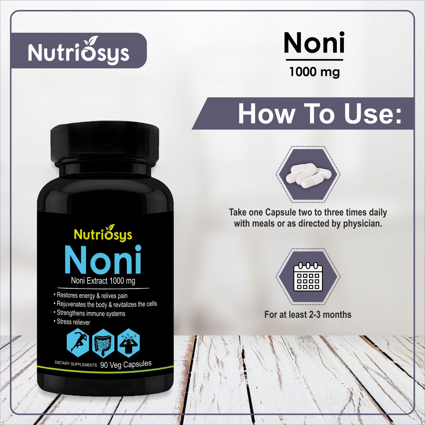 Nutriosys Noni 1000mg - 90 Capsules