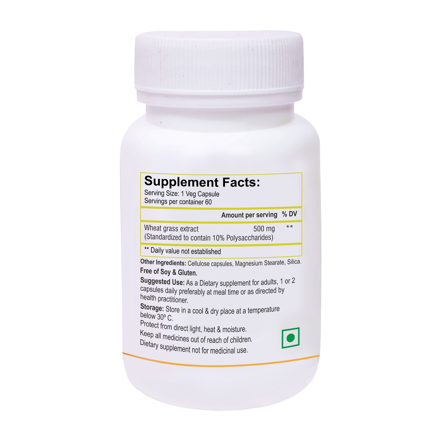 Biotrex Wheatgrass Extract 500mg - 60 Capsules